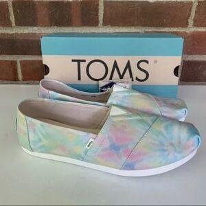 TOMS Alpargata Multi Tie Dye Jersey Slip On Flat Shoes Women Size 8 New